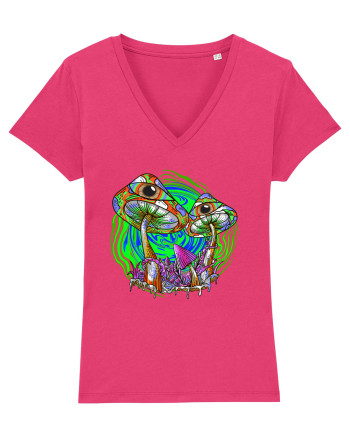 Trippy Psychedelic Mushroom Eyes Raspberry
