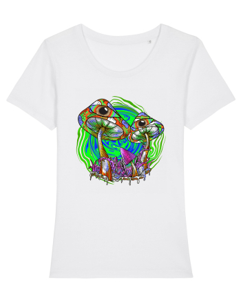 Trippy Psychedelic Mushroom Eyes White