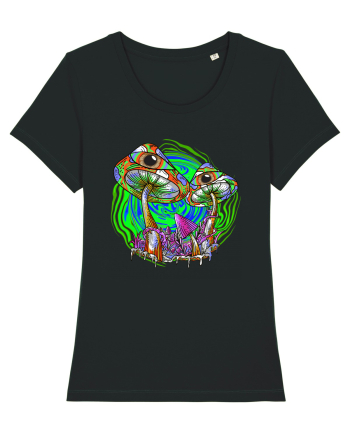 Trippy Psychedelic Mushroom Eyes Black