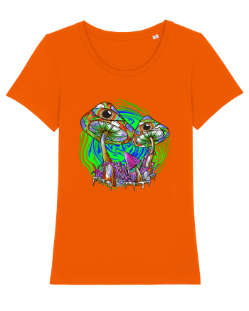 Trippy Psychedelic Mushroom Eyes Bright Orange
