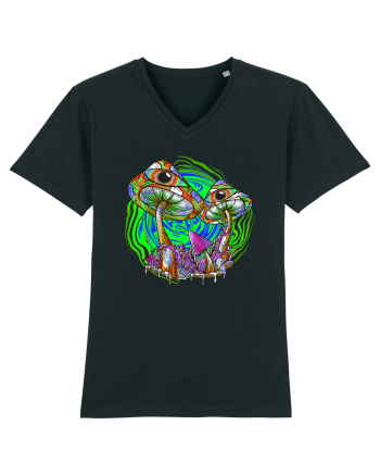 Trippy Psychedelic Mushroom Eyes Black