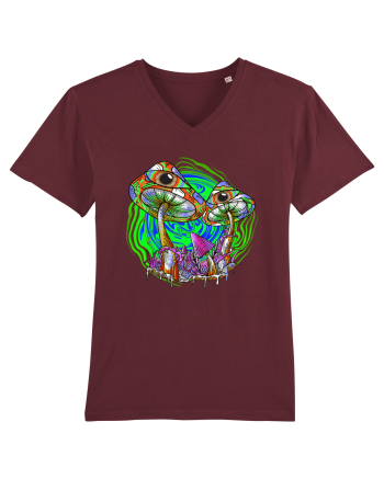 Trippy Psychedelic Mushroom Eyes Burgundy