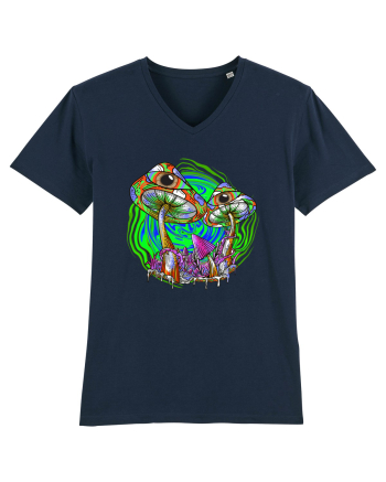 Trippy Psychedelic Mushroom Eyes French Navy