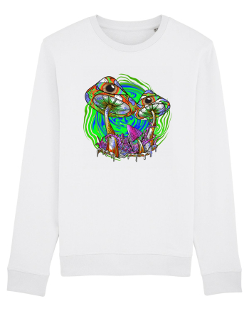 Trippy Psychedelic Mushroom Eyes White