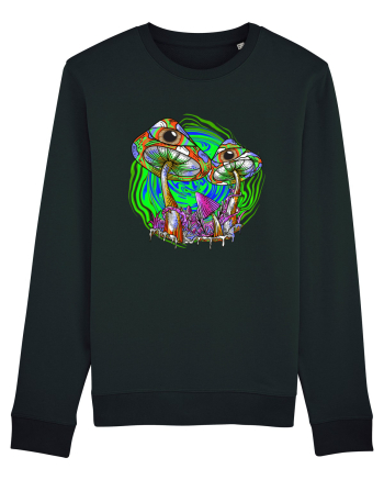 Trippy Psychedelic Mushroom Eyes Black