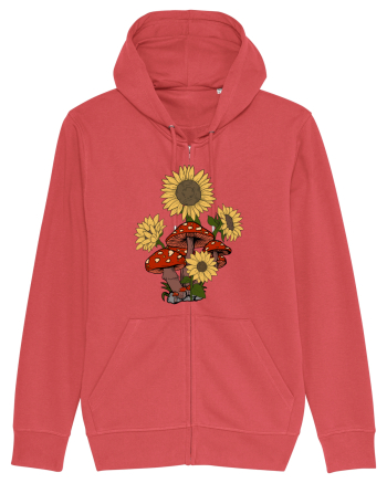 Sunflower Mushroom Psychedelic Carmine Red