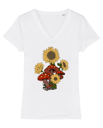 Sunflower Mushroom Psychedelic White
