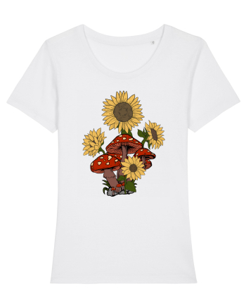 Sunflower Mushroom Psychedelic White