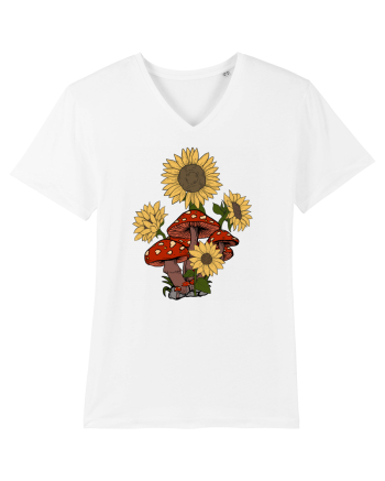 Sunflower Mushroom Psychedelic White