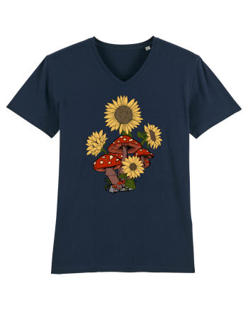 Sunflower Mushroom Psychedelic French Navy