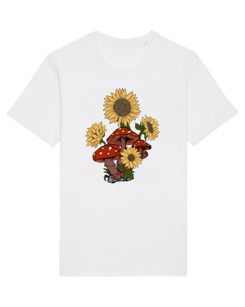 Sunflower Mushroom Psychedelic White