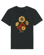 Sunflower Mushroom Psychedelic Tricou mânecă scurtă Unisex Rocker