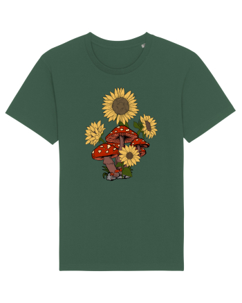 Sunflower Mushroom Psychedelic Bottle Green