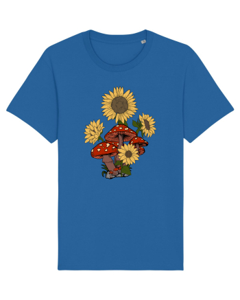 Sunflower Mushroom Psychedelic Royal Blue