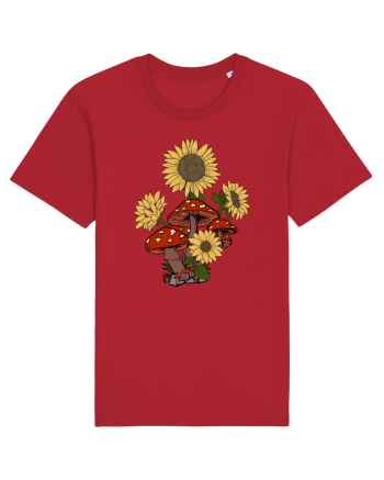 Sunflower Mushroom Psychedelic Red