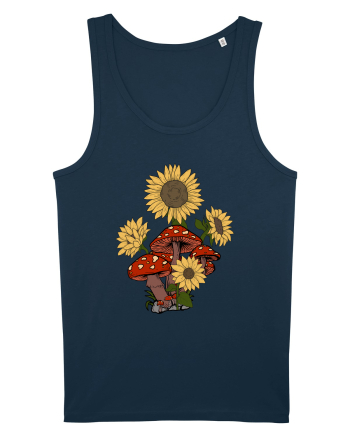 Sunflower Mushroom Psychedelic Navy