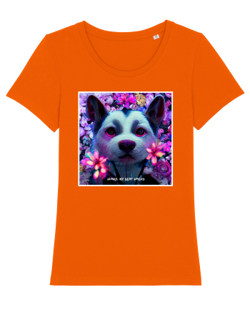 husky little dog Bright Orange