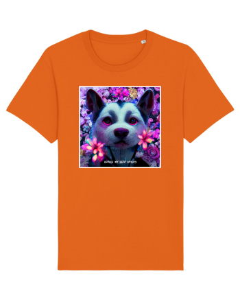 husky little dog Bright Orange