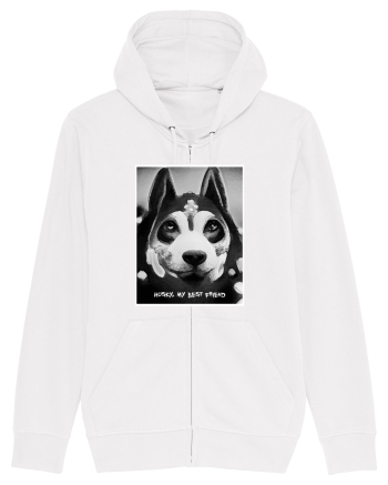 husky black and white White