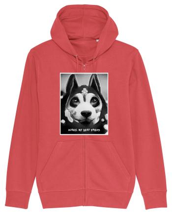 husky black and white Carmine Red