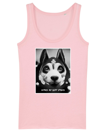 husky black and white Cotton Pink
