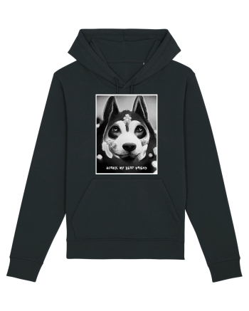 husky black and white Black