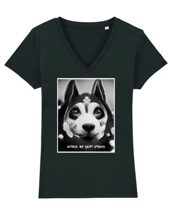 husky black and white Black