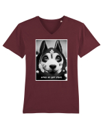 husky black and white Tricou mânecă scurtă guler V Bărbat Presenter