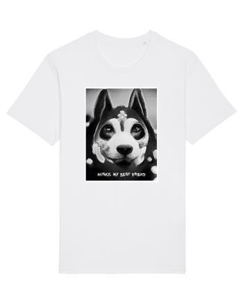 husky black and white White