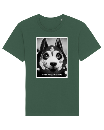 husky black and white Bottle Green