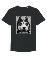 husky black and white Tricou mânecă scurtă guler larg Bărbat Skater