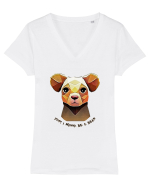 bear Tricou mânecă scurtă guler V Damă Evoker