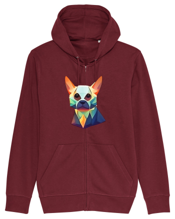 geometric dog Burgundy