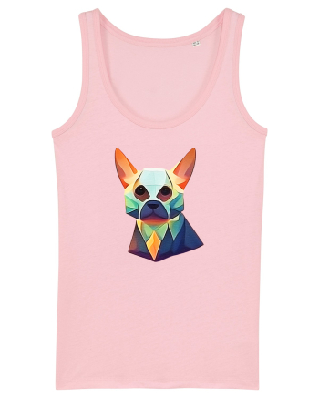 geometric dog Cotton Pink