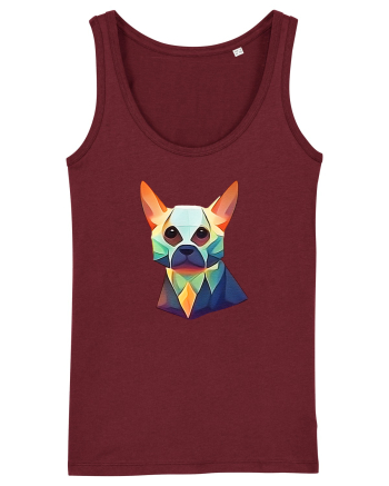 geometric dog Burgundy