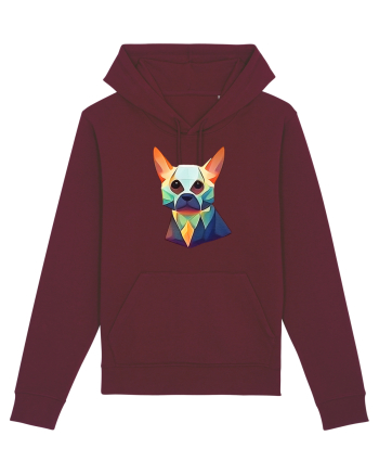 geometric dog Burgundy