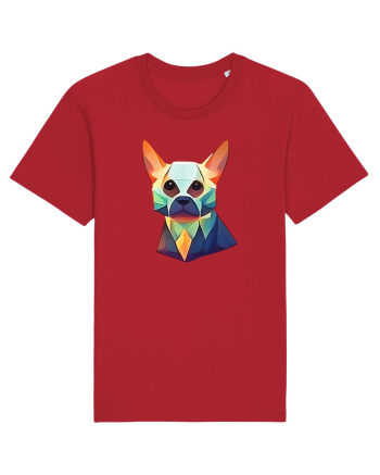 geometric dog Red