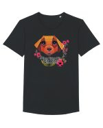dog flower Tricou mânecă scurtă guler larg Bărbat Skater
