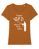 FISHING Tricou mânecă scurtă guler larg fitted Damă Expresser