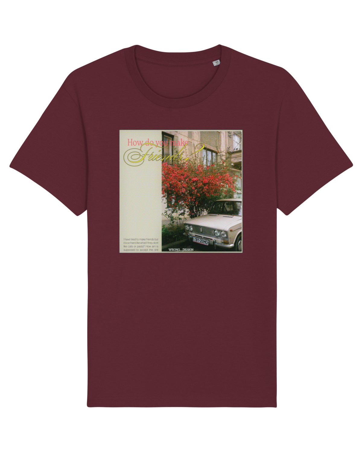 Tricou mânecă scurtă Unisex Rocker Burgundy
