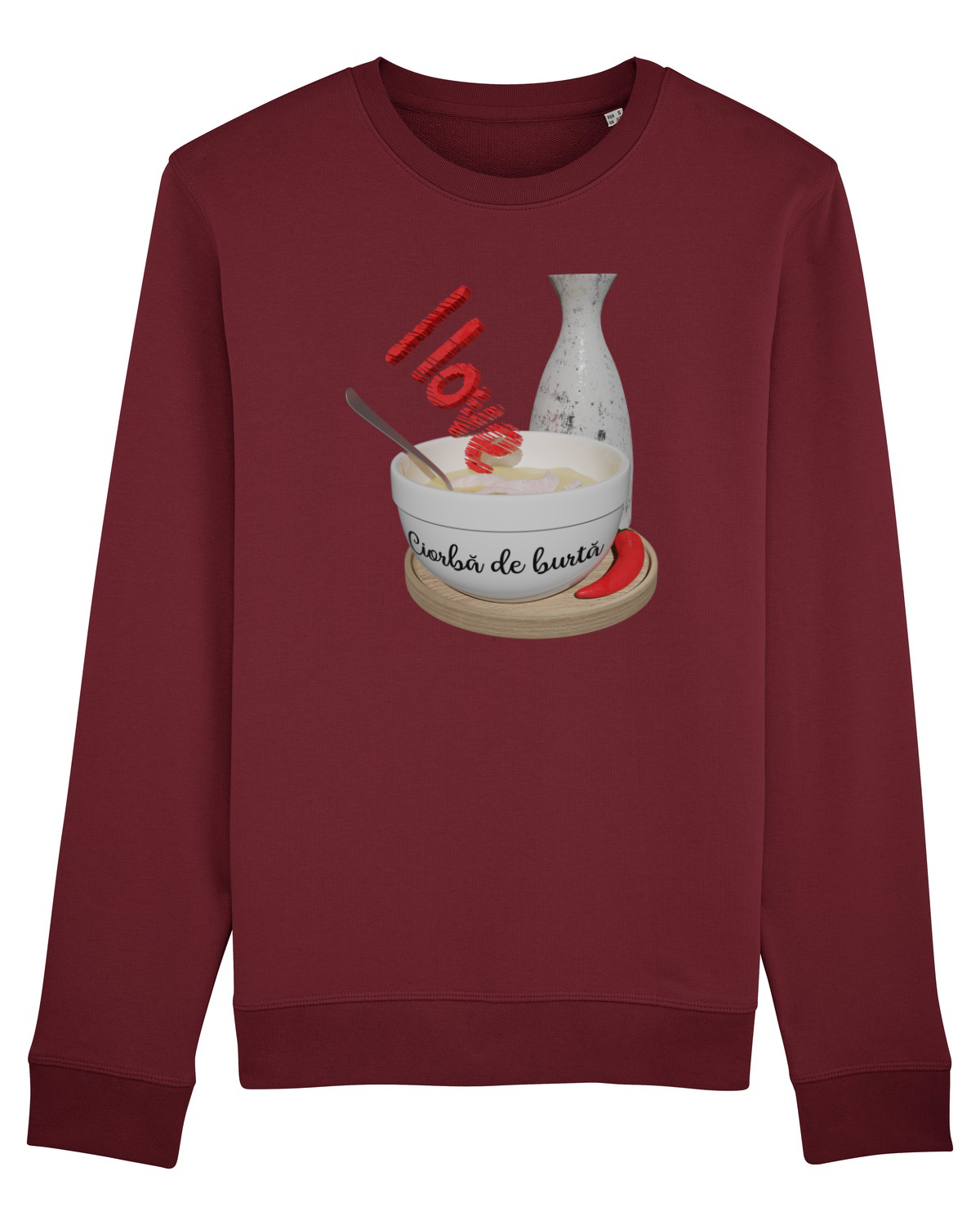 Bluză mânecă lungă Unisex Rise Burgundy