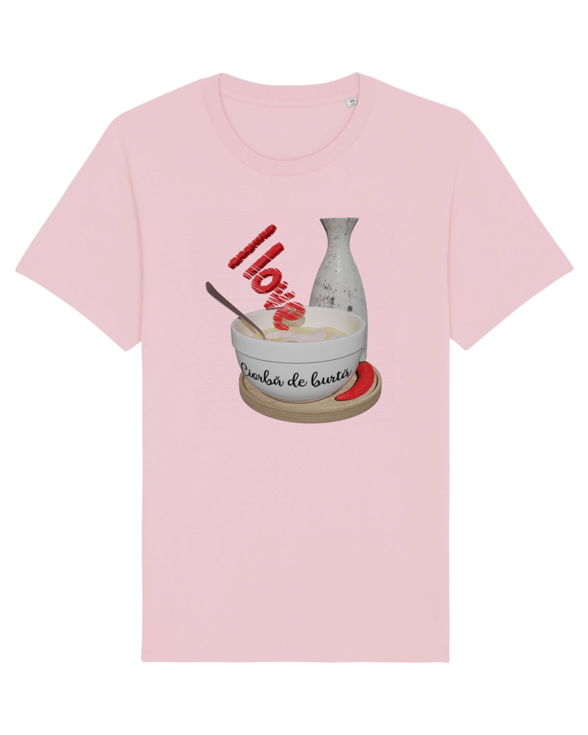 Tricou mânecă scurtă Unisex Rocker Cotton Pink