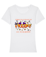 Forget Halloween I'm Creepy All Year Around Tricou mânecă scurtă guler larg fitted Damă Expresser