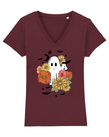 Spooky Fall Boo Burgundy