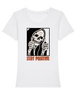 Stay Positive Tricou mânecă scurtă guler larg fitted Damă Expresser