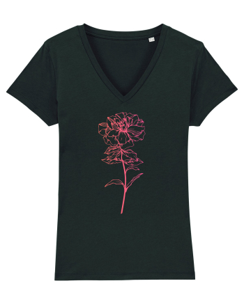 Pink Flower Black