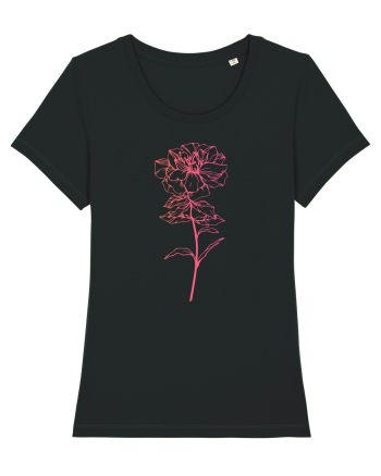Pink Flower Black