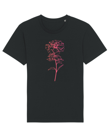 Pink Flower Black