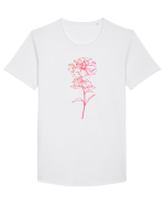 Pink Flower Tricou mânecă scurtă guler larg Bărbat Skater