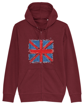 British Flag | UK Flag | England Distressed Flag Burgundy